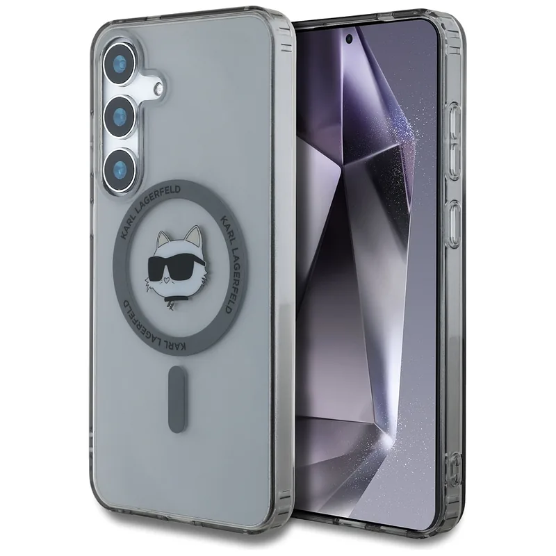 Karl Lagerfeldi ümbris Button Choupette pea trükitud logoga MagSafe Samsung Galaxy S25 must