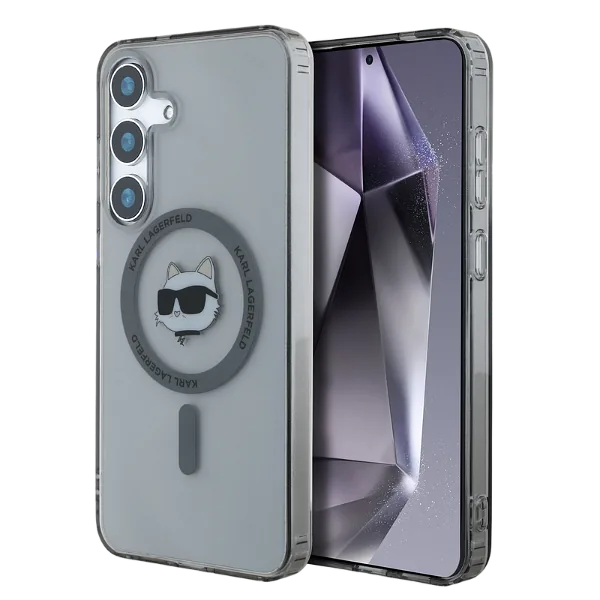 Karl Lagerfeldi ümbris Button Choupette pea trükitud logoga MagSafe Samsung Galaxy S25 must