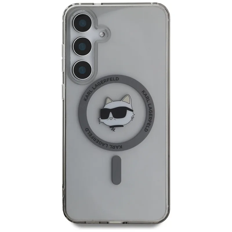 Karl Lagerfeldi ümbris Button Choupette pea trükitud logoga MagSafe Samsung Galaxy S25 must