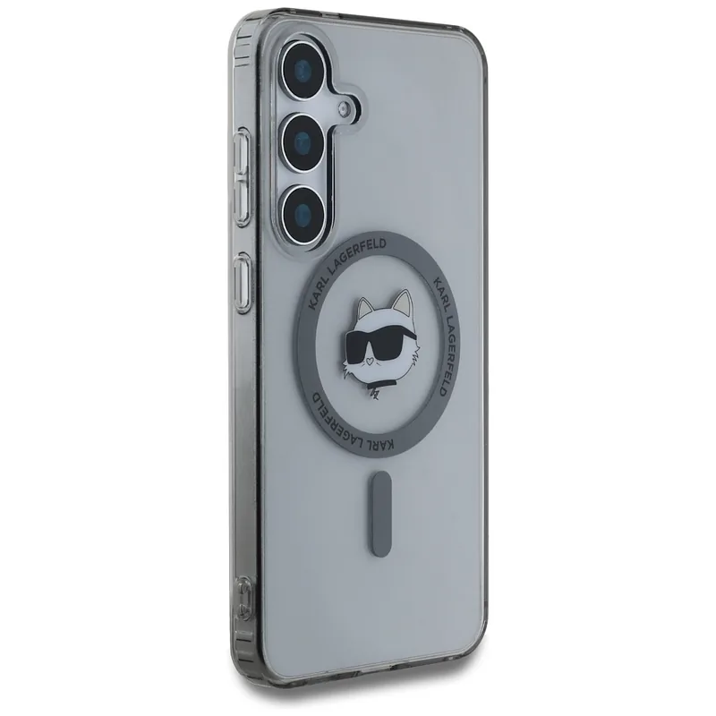 Karl Lagerfeldi ümbris Button Choupette pea trükitud logoga MagSafe Samsung Galaxy S25 must
