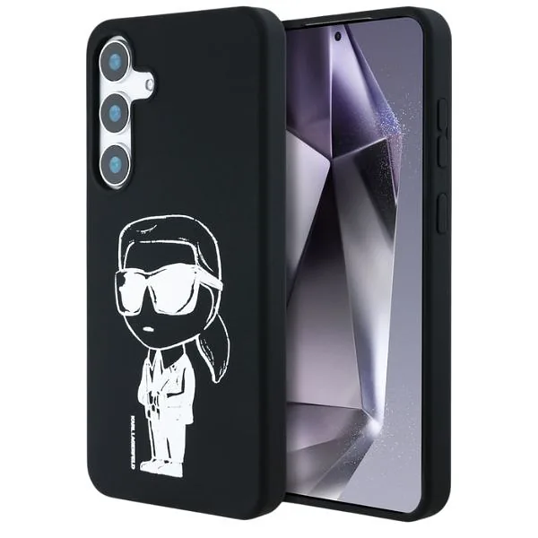 Karl Lagerfeldi silikoonist graffititrükiga ikooniline MagSafe ümbris Samsung Galaxy S25 must