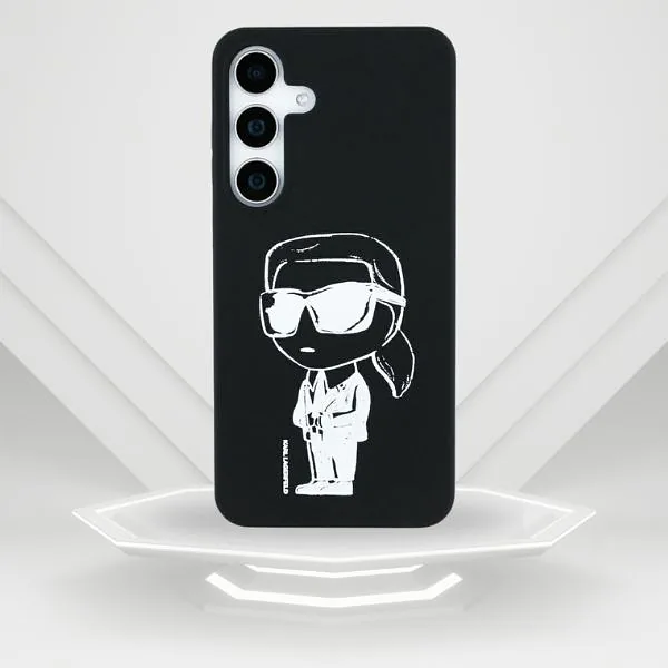 Karl Lagerfeldi silikoonist graffititrükiga ikooniline MagSafe ümbris Samsung Galaxy S25 must