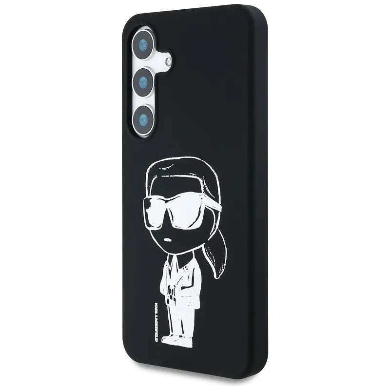 Karl Lagerfeldi silikoonist graffititrükiga ikooniline MagSafe ümbris Samsung Galaxy S25 must