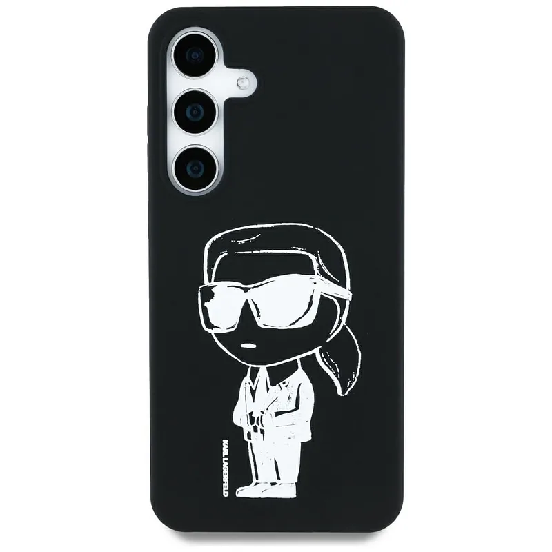 Karl Lagerfeldi silikoonist graffititrükiga ikooniline MagSafe ümbris Samsung Galaxy S25 must