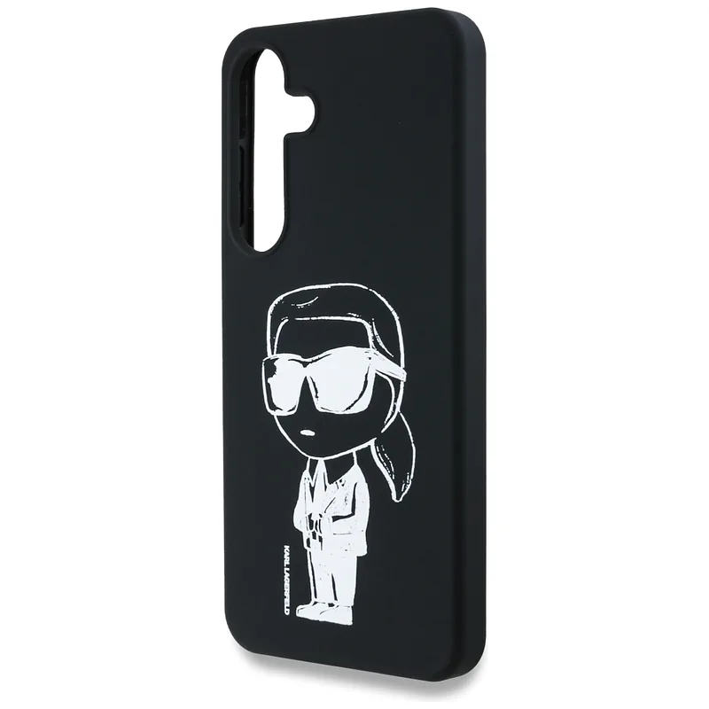 Karl Lagerfeldi silikoonist graffititrükiga ikooniline MagSafe ümbris Samsung Galaxy S25 must