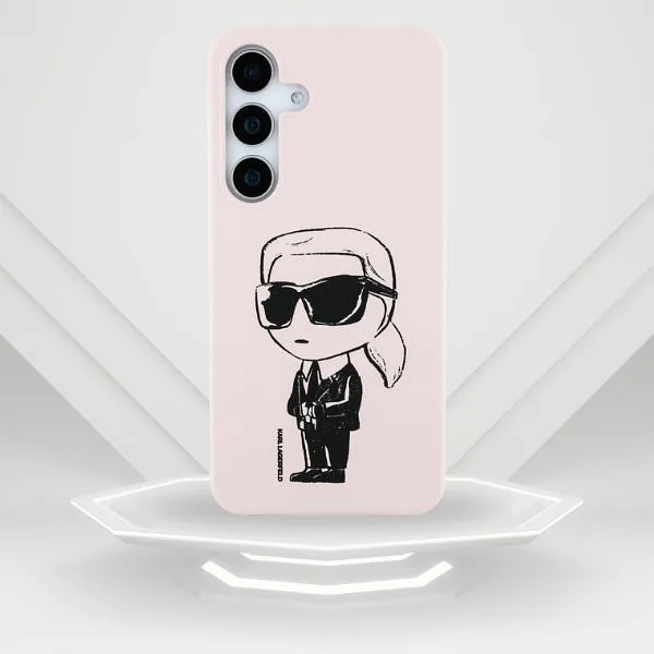 Karl Lagerfeld silikoonist graffititrükiga ikooniline MagSafe ümbris Samsung Galaxy S25 roosa