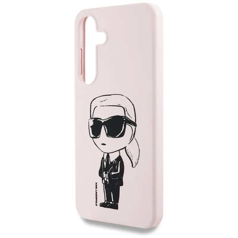 Karl Lagerfeld silikoonist graffititrükiga ikooniline MagSafe ümbris Samsung Galaxy S25 roosa