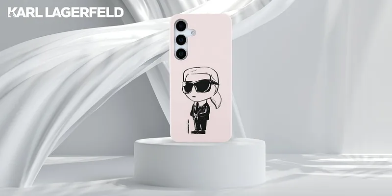 Karl Lagerfeld silikoonist graffititrükiga ikooniline MagSafe ümbris Samsung Galaxy S25 roosa