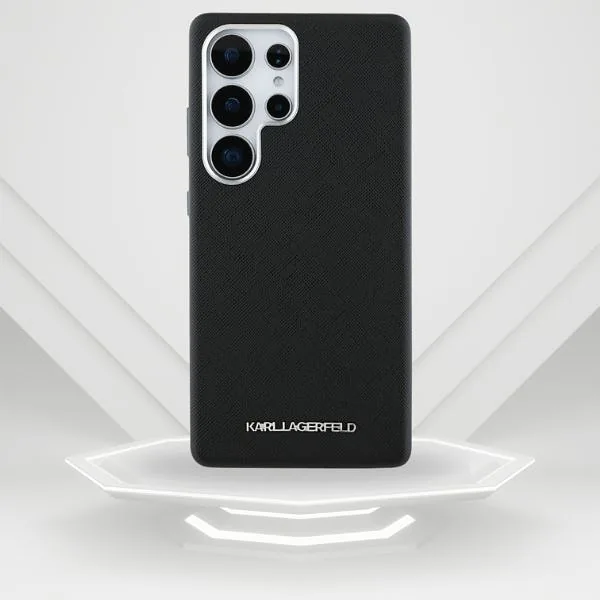 Karl Lagerfeld Saffiano täiskattega pikendatud metallist logo MagSafe ümbris Samsung Galaxy S25 jaoks