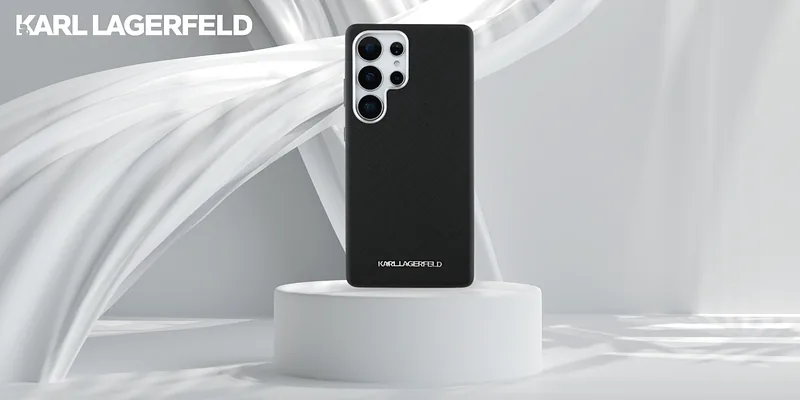 Karl Lagerfeld Saffiano täiskattega pikendatud metallist logo MagSafe ümbris Samsung Galaxy S25 jaoks