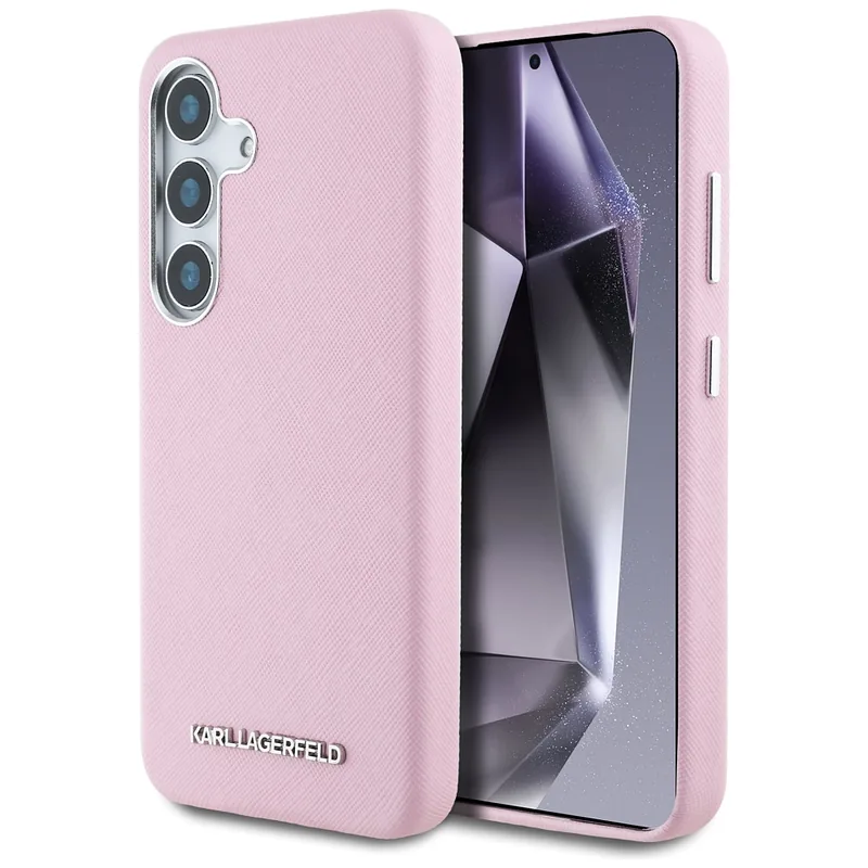 Karl Lagerfeld Saffiano täisümbrisega pikendatud metallist logo MagSafe ümbris Samsung Galaxy S25 jaoks