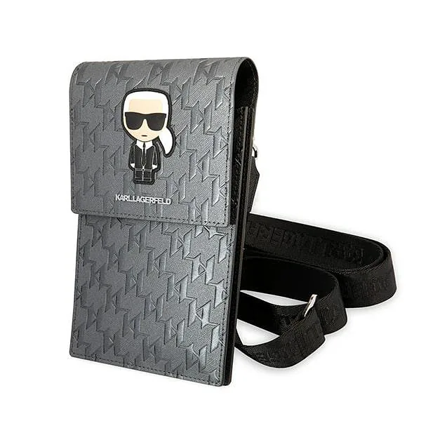 Karl Lagerfeld käekott KLWBSAMIPG hõbedane Ikonik Karl Monogramm Patch