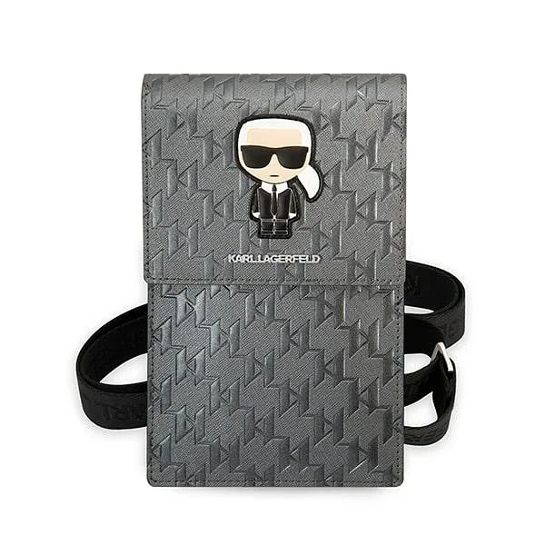 Karl Lagerfeld käekott KLWBSAMIPG hõbedane Ikonik Karl Monogramm Patch