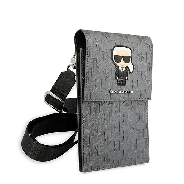 Karl Lagerfeld käekott KLWBSAMIPG hõbedane Ikonik Karl Monogramm Patch