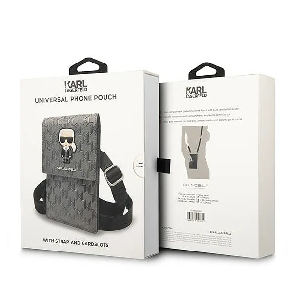 Karl Lagerfeld käekott KLWBSAMIPG hõbedane Ikonik Karl Monogramm Patch
