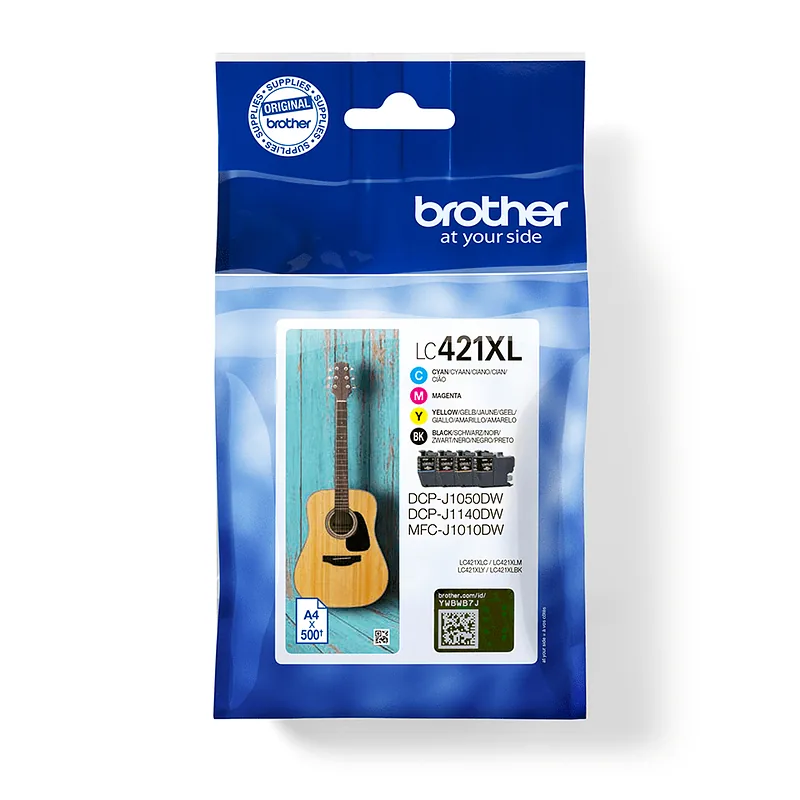 Brother LC-421XLVAL PagePack 4 tk Originaal High (XL) Yield Must, Tsüaan, Magenta, Kollane
