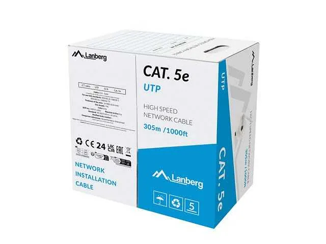 Lanberg UTP cable cat.5e 305m Fluke Passed Black