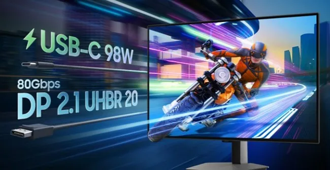 Samsung G80SH PC lamekuvar 68,6 cm (27″) 3840 x 2160 pikslit 4K Ultra HD OLED-ekraan Hõbe