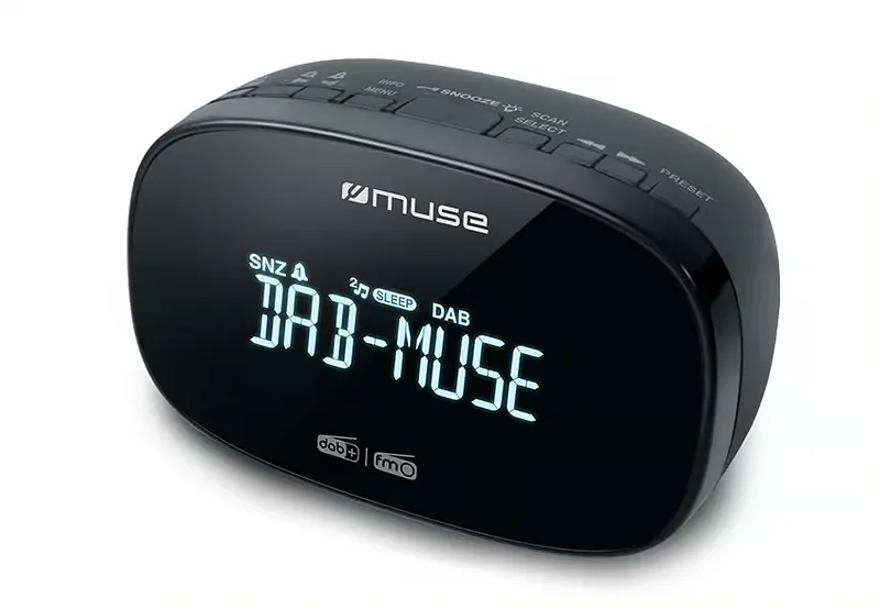 Muse, DAB+/FM Dual Alarm Clock Radio, M-150 CDB, Alarm function, AUX in, Black