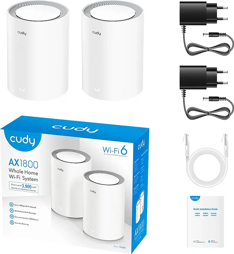 Cudy M3000 WiFi 6 -Mesh-süsteem, 2 komplekti