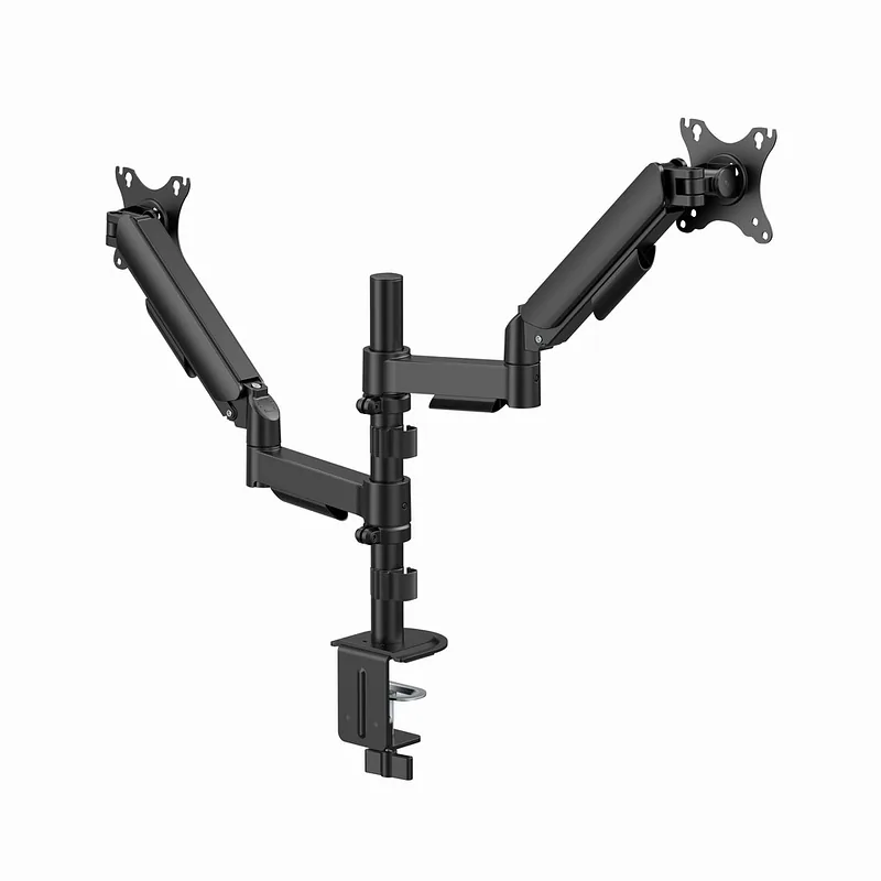 Gembird MA-DA2P-02 Adjustable desk 2-display mounting arm, 17”-32”, black