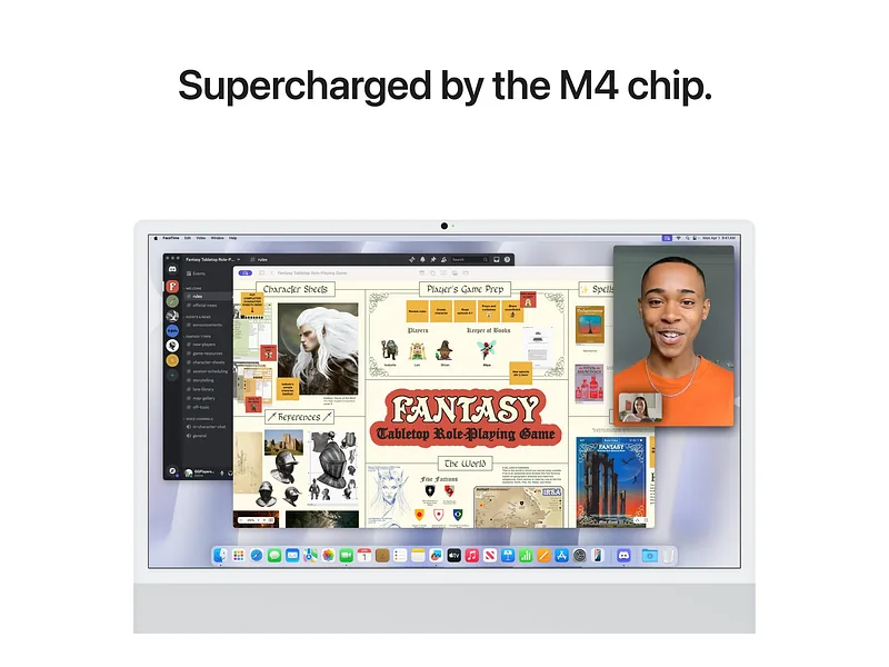 Apple iMac, Desktop, AIO, 24 “, Apple M4, Internal memory 24 GB, Solid-state drive capacity 512 GB, Apple M4 chip 10-core CPU/10-core GPU, Keyboard language English, macOS