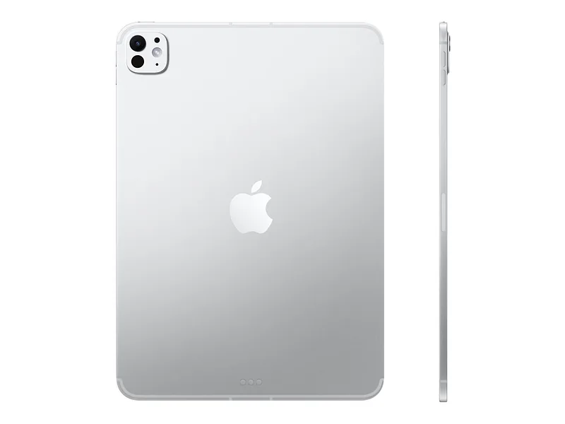 Apple, iPad Pro Wi-Fi + Cellular, 11 “, Silver, OLED, Ultra Retina XDR, Nano-texture glass, 2420 x 1668 pixels, Apple M5, 16 GB, 1000 GB, 3G, 4G, 5G, Wi-Fi, Front camera, 12 MP, Rear camera, 12 MP, Bluetooth, 6, iPadOS, USB-C charging cable