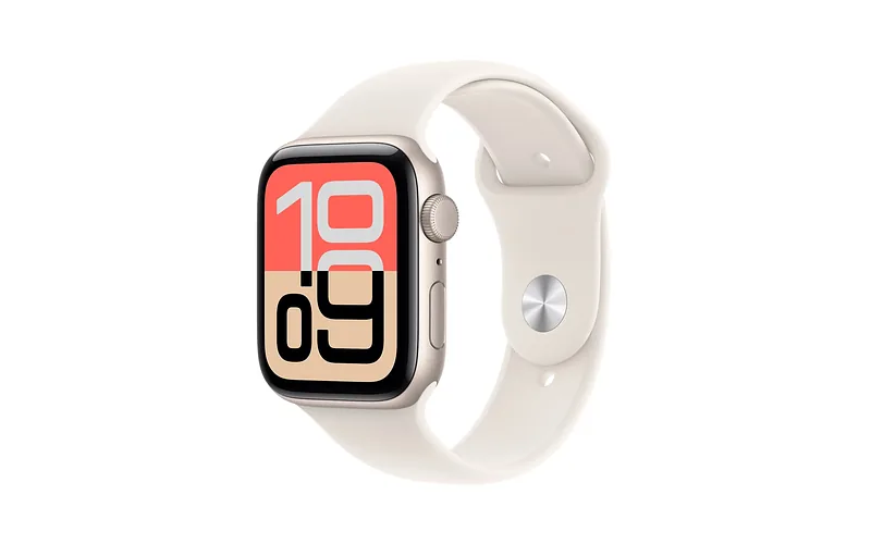 Apple Watch SE 3 (GPS) 44 mm tähtivalge alumiiniumkest ja tähtivalge spordirihm, S/M