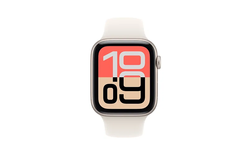 Apple Watch SE 3 (GPS) 44 mm tähtivalge alumiiniumkest ja tähtivalge spordirihm, S/M