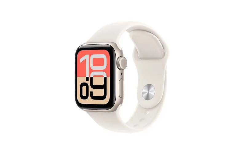 Apple Watch SE 3 (GPS + Cellular) 40 mm tähtivalge alumiiniumkorpus ja tähtivalge spordirihm, S/M