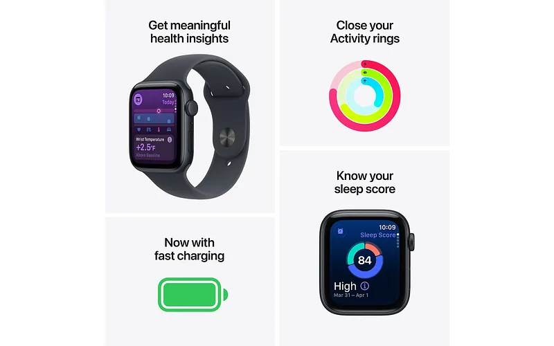 Apple Watch SE 3 (GPS + Cellular) 40 mm tähtivalge alumiiniumkorpus ja tähtivalge spordirihm, S/M