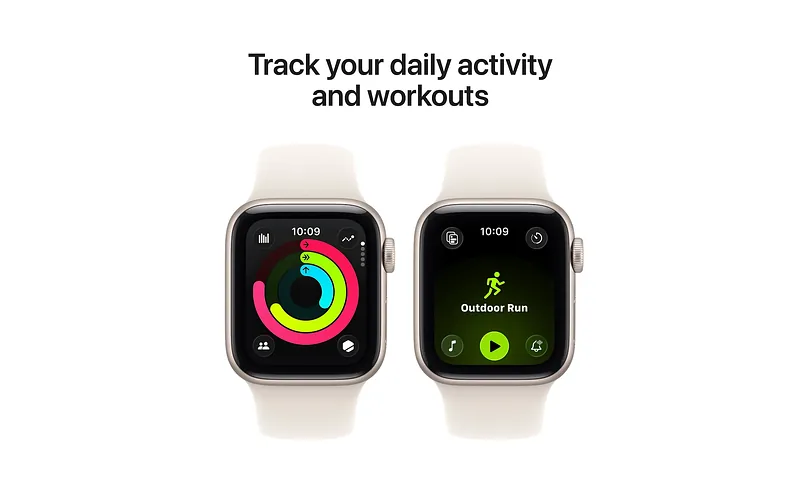 Apple Watch SE 3 (GPS + Cellular) 40 mm tähtivalge alumiiniumkorpus ja tähtivalge spordirihm, S/M