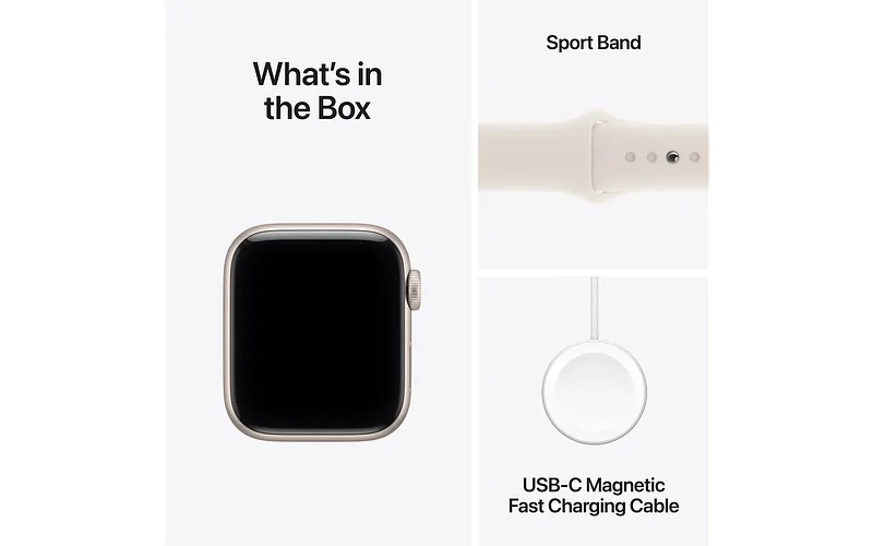 Apple Watch SE 3 (GPS + Cellular) 40 mm tähtivalge alumiiniumkorpus ja tähtivalge spordirihm, S/M