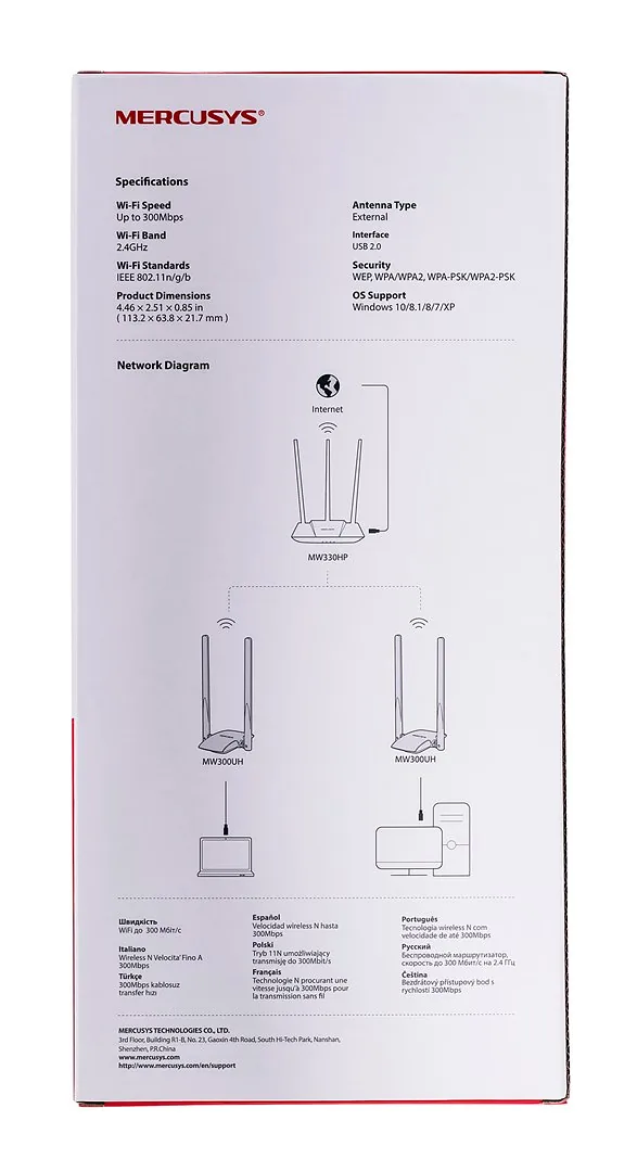 Mercusys 300Mbps High Gain Wireless USB Adapter