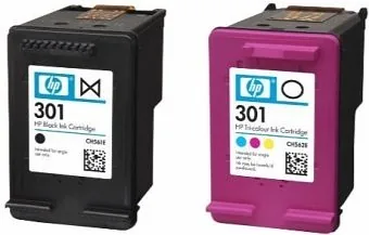 HP 301 2-pack Black/Tri-color Original Ink Cartridges tindikassett 2 tk Standard Yield Must, Tsüaan, Magenta, Kollane