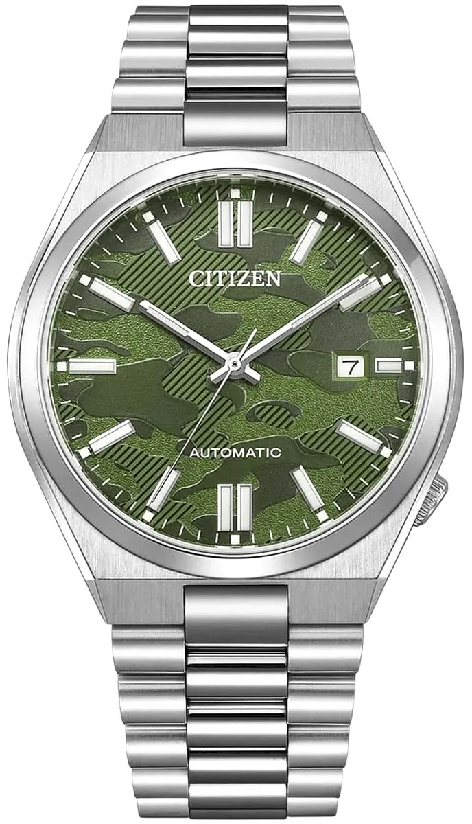 Citizen Tsuyosa Men’s Watch 40mm Green Camo Dial Stainless Steel Bracelet