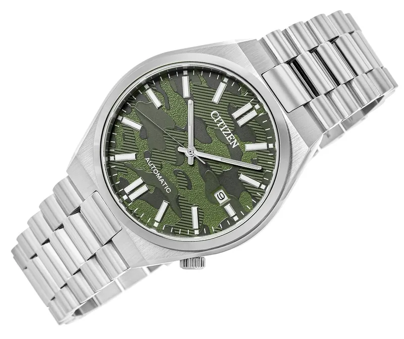 Citizen Tsuyosa Men’s Watch 40mm Green Camo Dial Stainless Steel Bracelet