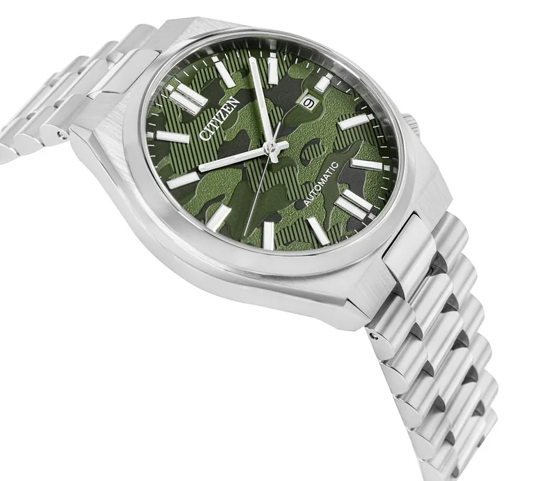 Citizen Tsuyosa Men’s Watch 40mm Green Camo Dial Stainless Steel Bracelet