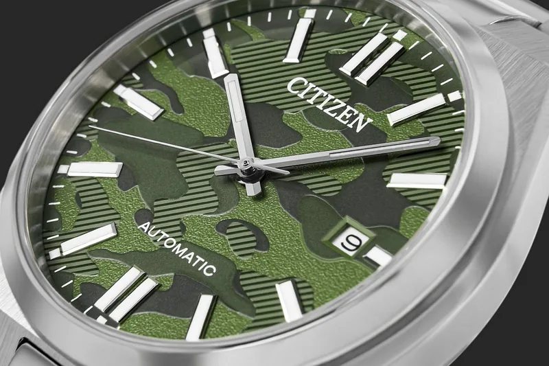 Citizen Tsuyosa Men’s Watch 40mm Green Camo Dial Stainless Steel Bracelet