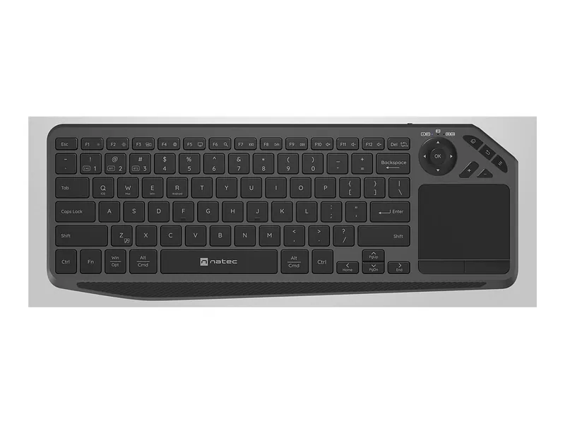 Natec Turbot 2, Keyboard, Wireless, US, Bluetooth, Black/Gray