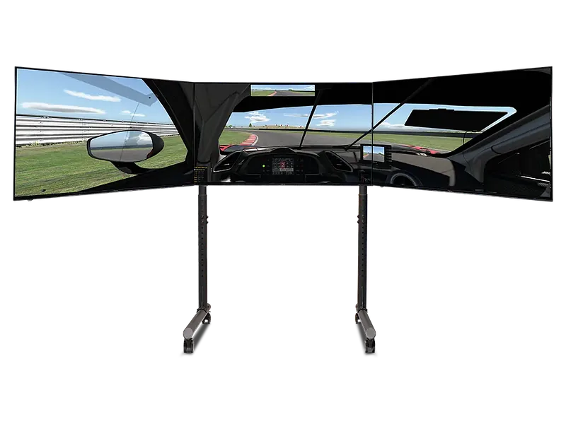 Next Level Racing Floor stand, Round Tube Freestanding Single Monitor Stand, Up to 3×43 “, Height adjustment, Tilt, Maximum weight (capacity) 50 kg, Black