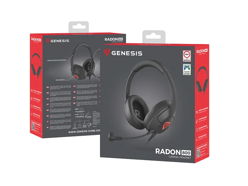 GENESIS Radon 800 Kõrvaklapid Juhtmega ühendatud Peavõru Mängimine USB tüüp A Must
