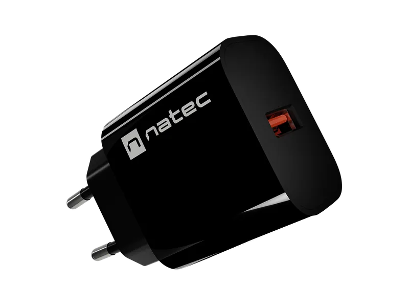 Natec Ribera USB Charger 1X USB-A 18W, Black