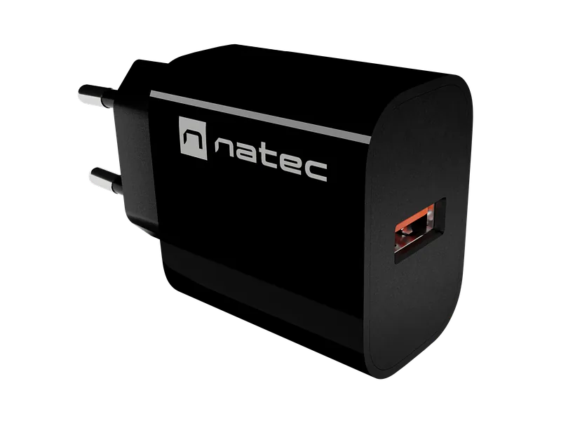 Natec Ribera USB Charger 1X USB-A 18W, Black