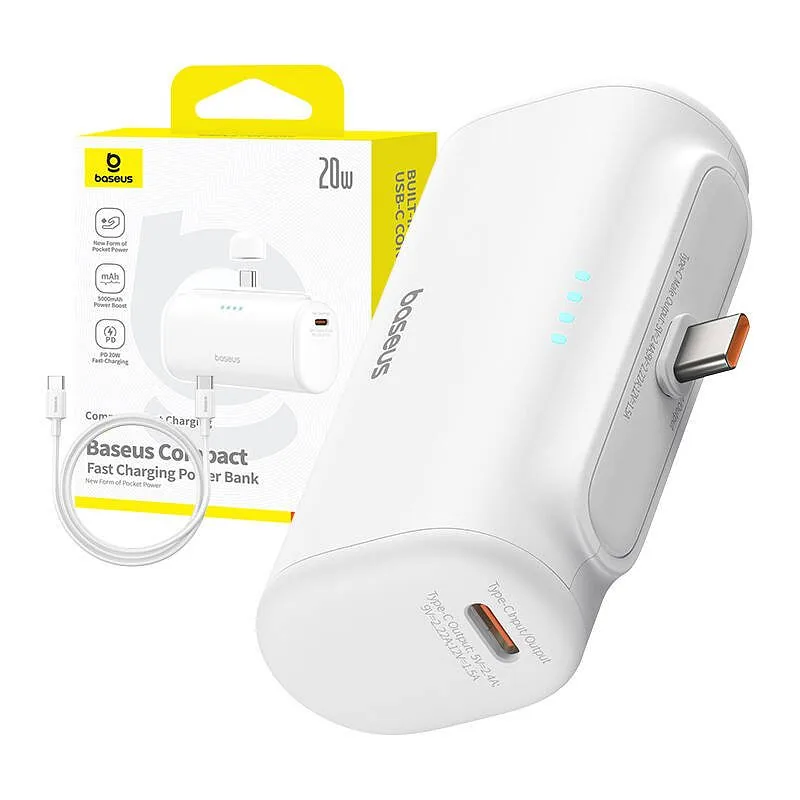 Baseus Compact Powerbank 5000mAh 20W USB-C White