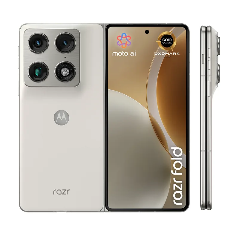 Motorola razr fold 20,6 cm (8.09″) Kaksik-SIM Android 16.0 5G USB tüüp-C 16 GB 512 GB 6000 mAh Valge