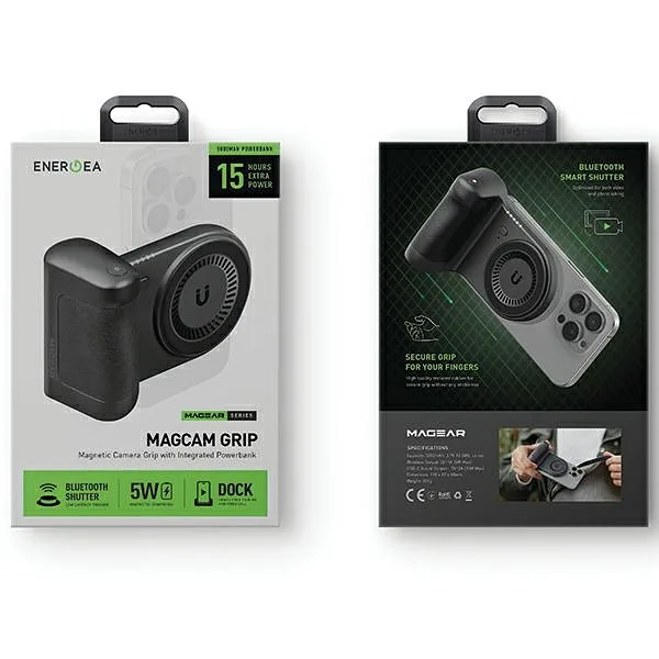 Energea Uchwyt do robienia zdjęć z wbudowanym powerbankiem Magear Magcam Grip czarny, black MagSafe PG-MCG5K-BLK