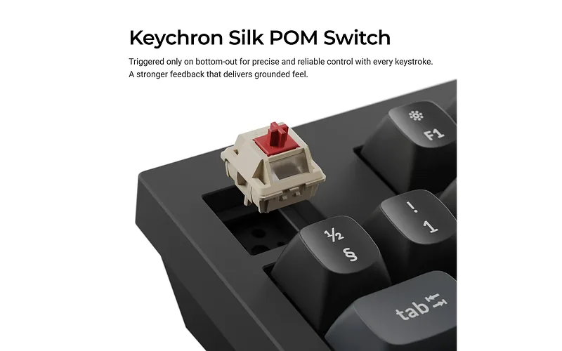 Keychron Q5 Ultra 96% 8K Tri-Mode K POM Brown juhtmevaba mehaaniline klaviatuur, must