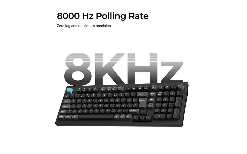 Keychron Q5 Ultra 96% 8K Tri-Mode K POM Brown juhtmevaba mehaaniline klaviatuur, must