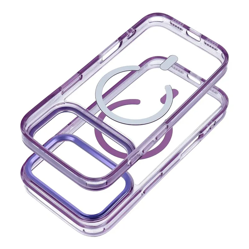 Riff Clear Hybrid Mag Cover back Frame case Apple iPhone 17 Purple